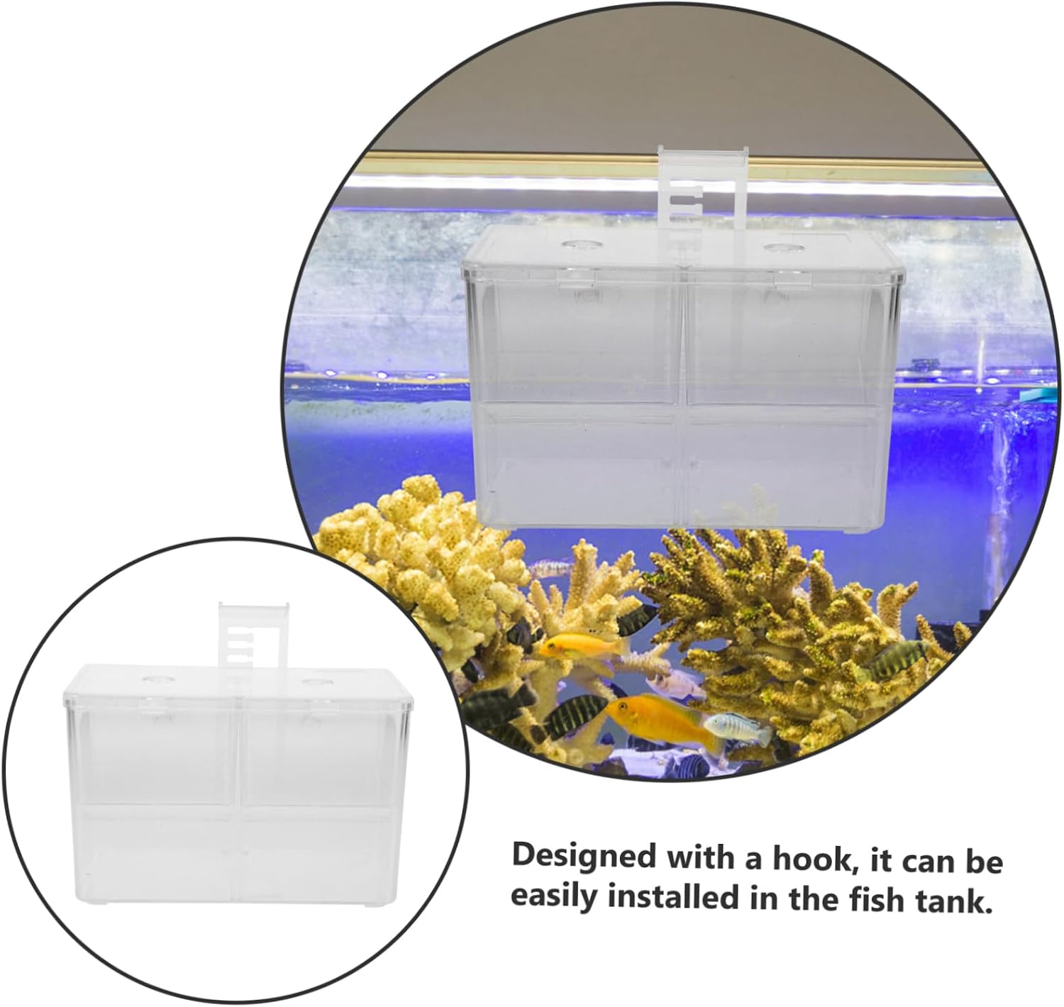 GALPADA Fish Tank Incubator Box Transparent Hatching Divider for Betta and Tropical Fish Portable Nursery Breeding Box Easy Installation and Safe Design