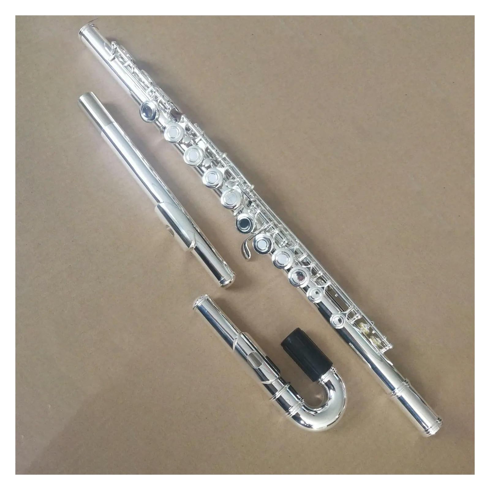 Profesional Flauta Travesera Cobre Blanco Chapado En Plata Flauta De Tono C Con Orificio Abierto De 16 Orificios Con Juntas De Cabeza Rectas Y Curvas