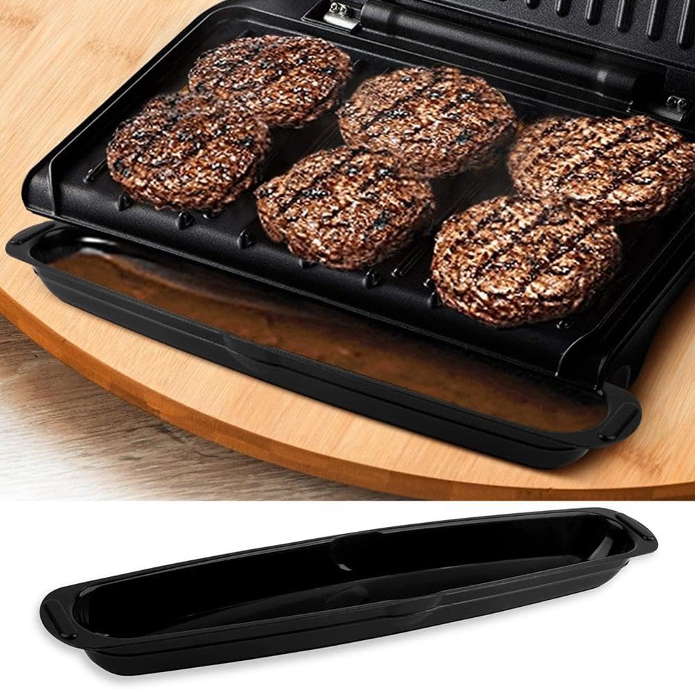 14.5 Inch Grill Drip Tray, High-Temperature Resistant Material, Smooth and Easy to Clean, Large Capacity Black Grease Catcher Outdoor BBQ Accessory, for Most Models of Barbecue Grills