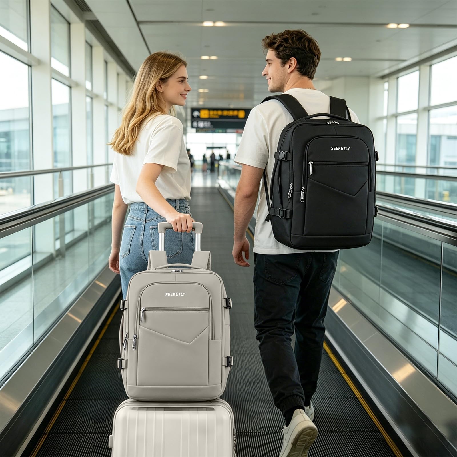 Mochila 40x30x20 Expandible 40x30x25 para Ryanair,Vueling, Wizz Air, Mochila Viaje Cabina Avión Mujer y Hombre, Equipaje de Mano con Compartimento Portátil 15.6", Mochila Antirrobo