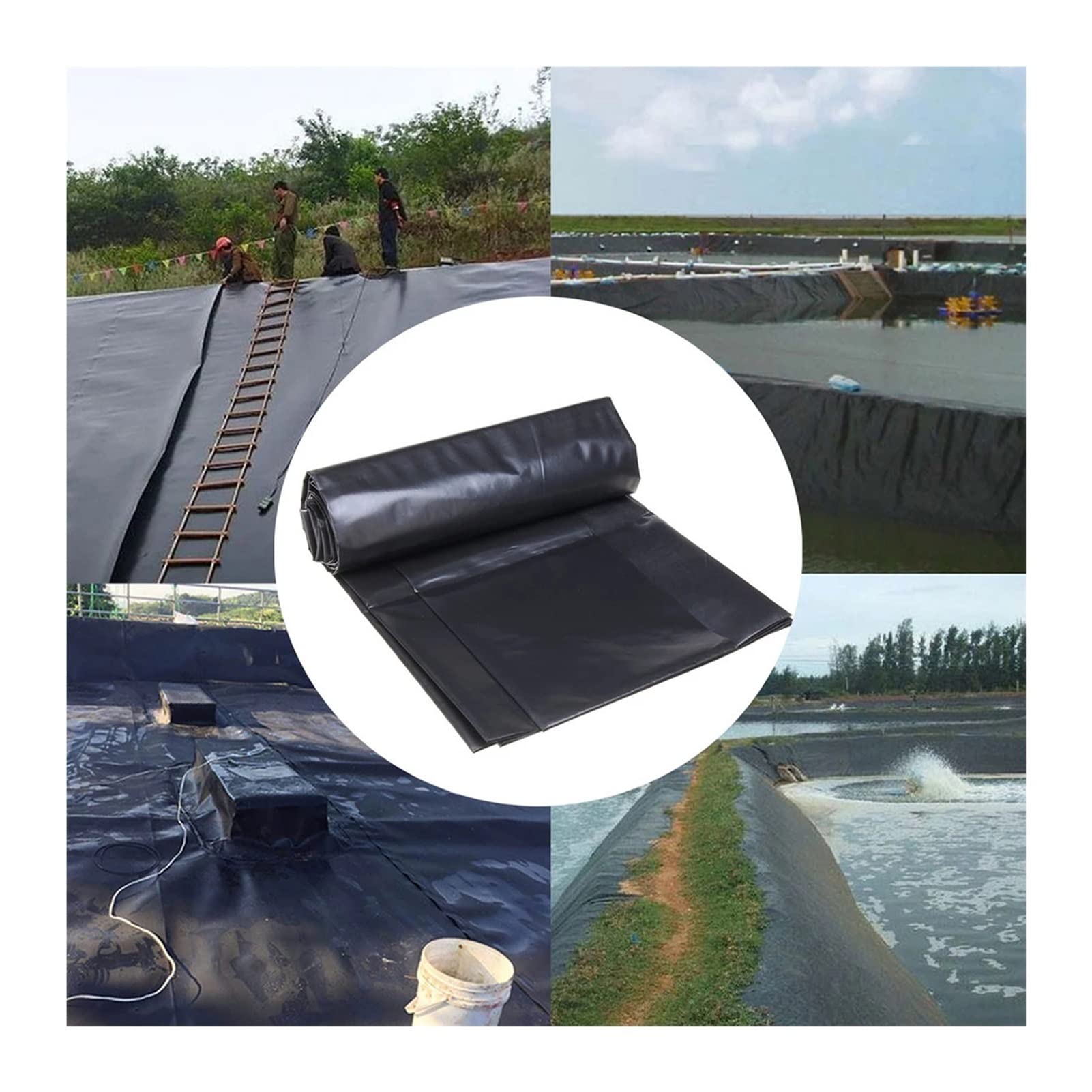 Rivestimento per laghetto – Membrana impermeabile flessibile in HDPE resistente da 0,3 mm per stagni di pesci, giardini acquatici, banchi di ruscelli e soluzioni paesaggistiche