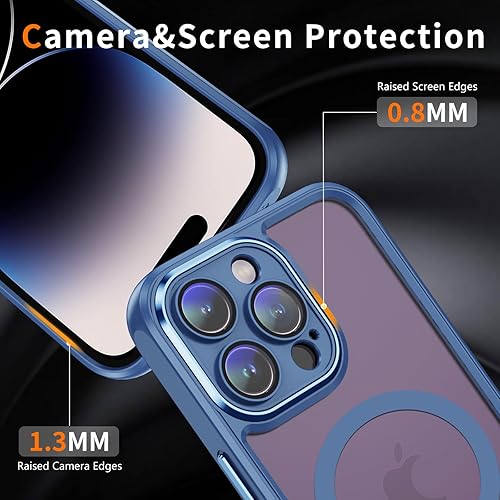 Miniatura 4 de Funda para iPhone 15 Pro con protector de pantalla y protector de cámara, marco de silicona a prueba de golpes, carcasa trasera dura y transparente