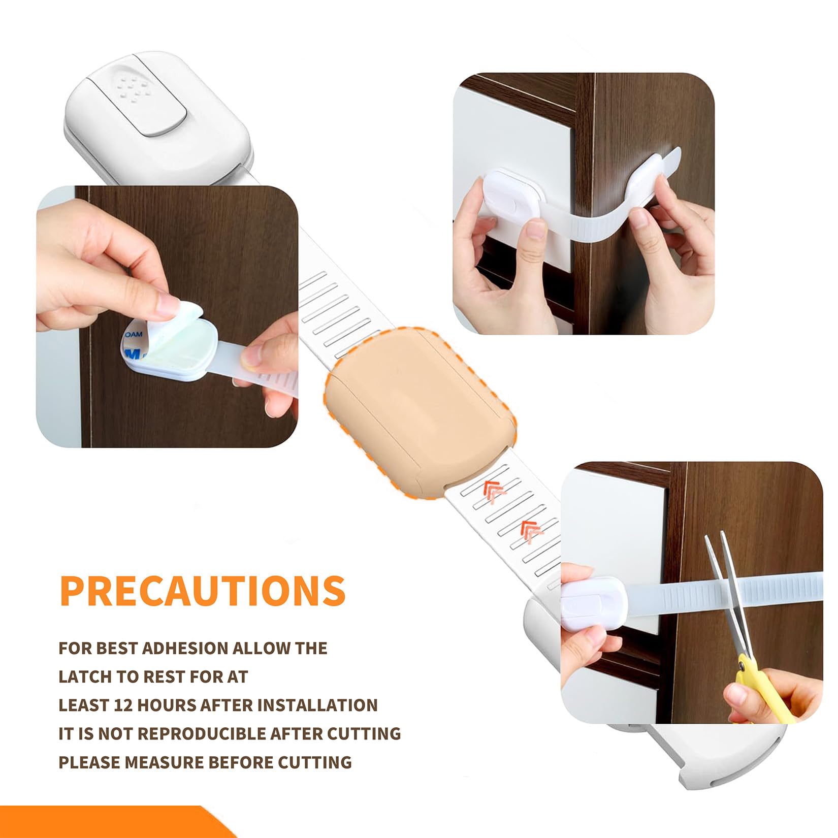 Blocca Cassetti Per Bambini - 12 Pezzi Sicurezza, Adesivi Per Armadi, Frigorifero E Ante - Foto 8