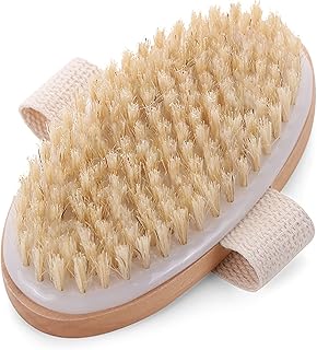 Moniss Massagem Escova Corporal Húmida ou Seca Escova Esfoliante Corporal Banho Escova Cerdas Naturais Celulite Escova De Chuveiro Para Remoção De Celulite De Pele Morto Drenagem Linfática Linfática