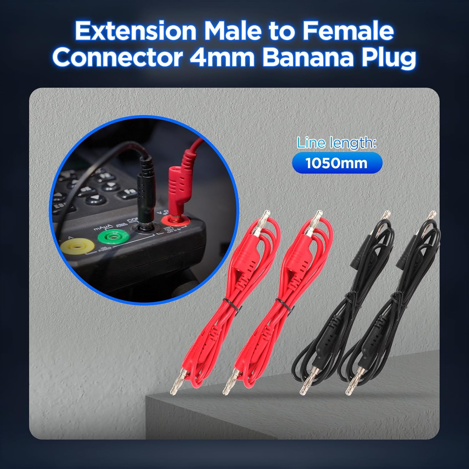 AUTOOL 68PCS Multimeter Test Leads Kit, Test Leads with Replaceable Wire Piercing Probes, 32A/1000V Alligator Clips, Banana Plug Adapters, Jumpers, Extension Male to Female Connector 4mm Banana Plug - Image 8