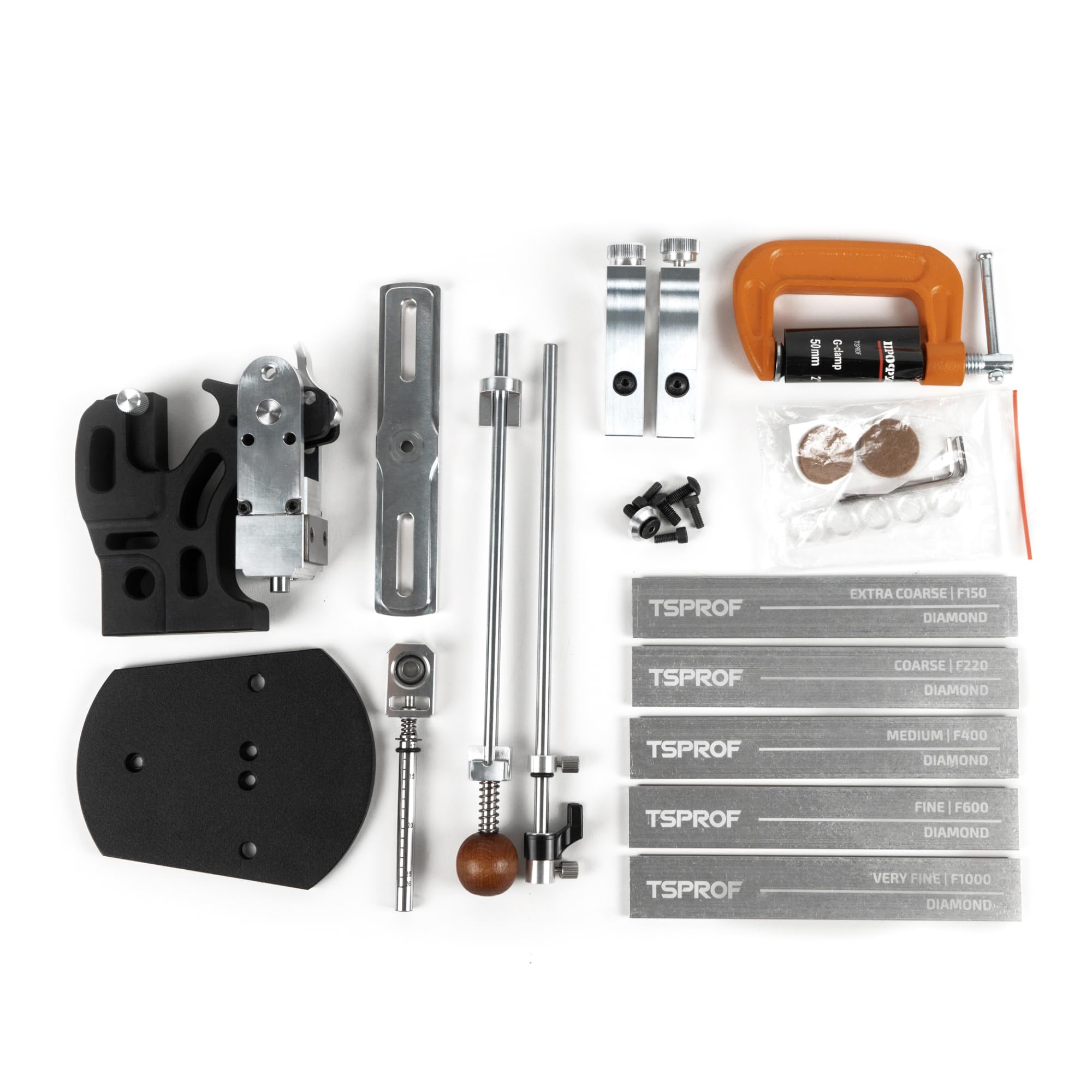 Pioneer Schärf-Set, Messerschärfer, Messerschärfset für Küchenmesser, Klappmesser, Tourismus und Multitool, kompaktes Messerschärfgerät