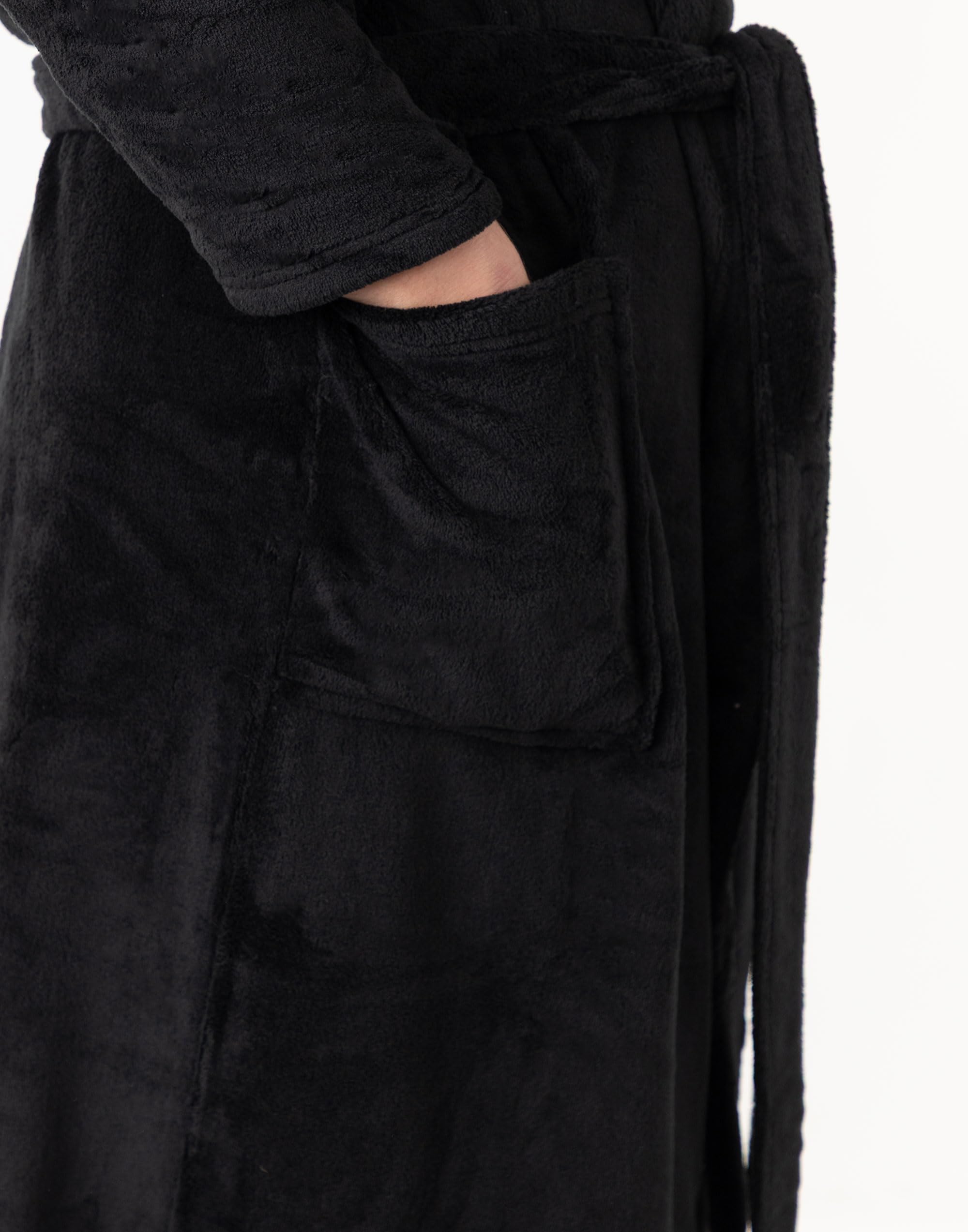 Star Wars Albornoz negro con capucha de Darth Vader para hombre | Ropa de estar en casa de forro polar retro con texto Ven al Lado Oscuro | Albornoz cómodo para relajarse | Merchandising