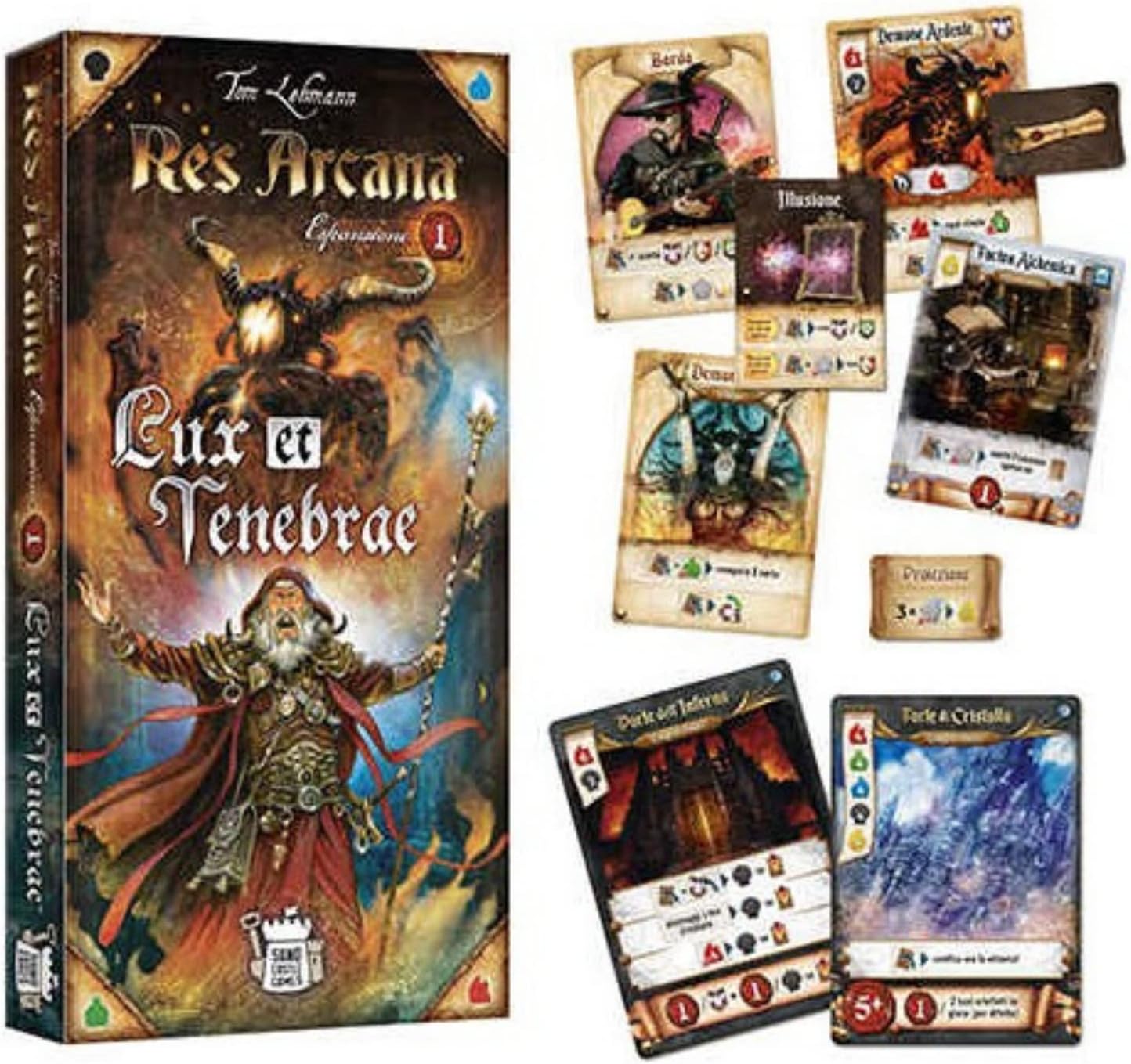 Res Arcana Lux et Tenabrae Board Game EXPANSION - Magical Fantasy Adventure Game, Strategy Game for Kids & Adults, Ages 14+, 2-5 Players, 30-60 Min Playtime, Made by Sand Castle Games