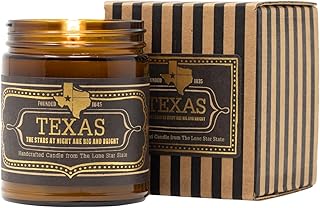 Jackson Vaughn Scented Texas Candle | Aromatherapy Long Lasting Candles Luxury Home Fragrance Decor Gifts Hand Poured Soy Wax Blend Notes Wild Sage, Vanilla, Campfire 40 Hour Burn 9oz (Texas)