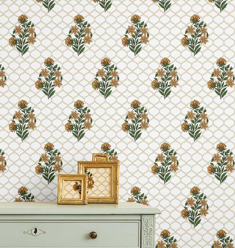 Papier peint autocollant style asiatique pour décoration chambre et salon