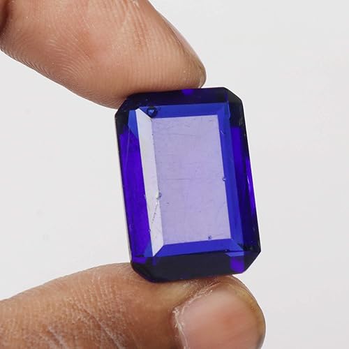 Miniatura 2 de REAL-GEMS Garantía en forma de esmeralda topacio azul de 24.10 ct, Gema, Topacio azul mejorado