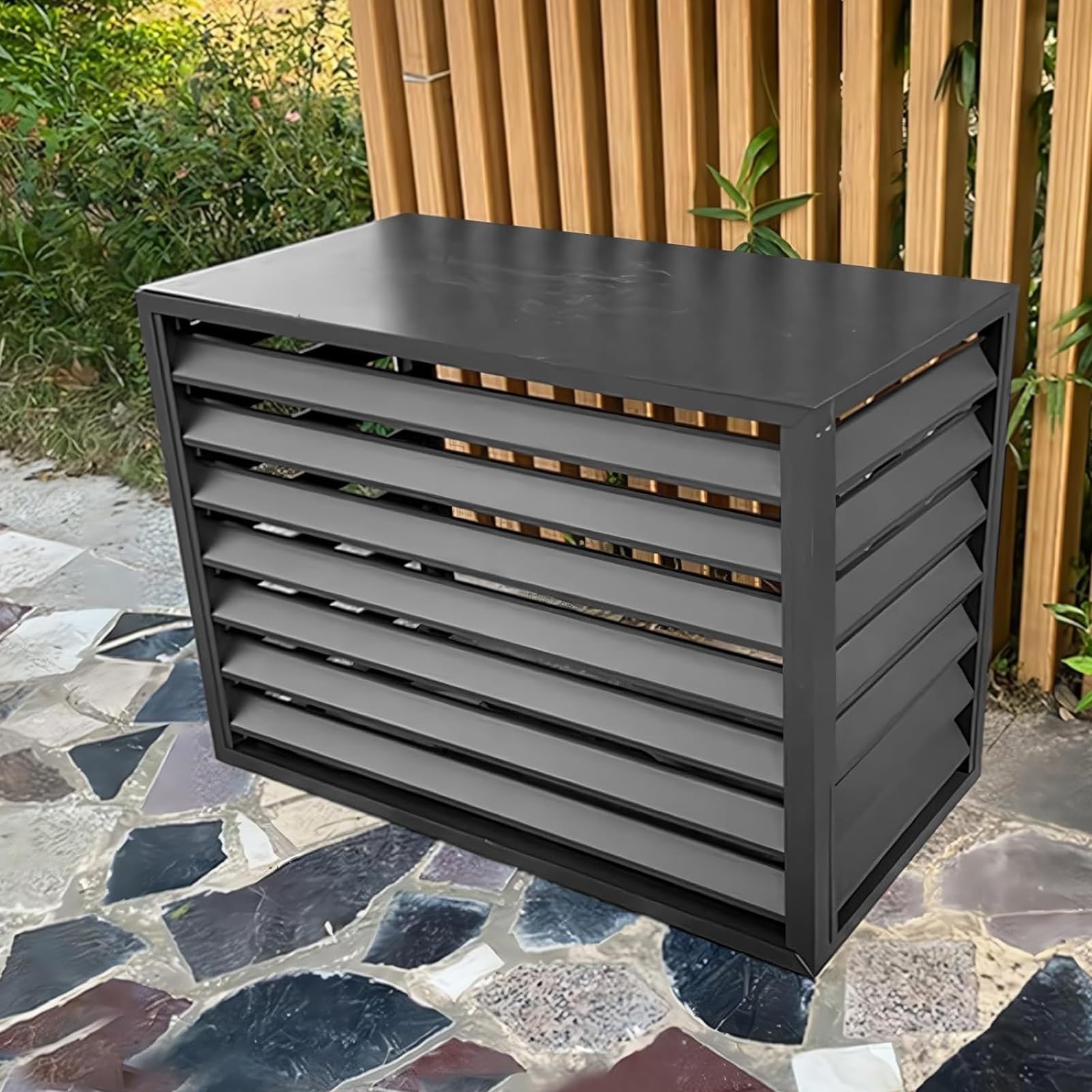 Cubierta de aluminio duradera para aire acondicionado, protección de unidad exterior resistente a la intemperie, escudo antirrobo para condensador, accesorio seguro y resistente para sistemas HVAC