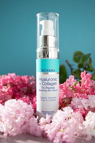 Miniatura 4 de TriDerma Suero de ácido hialurónico para cara con péptidos de colágeno, 5% niacinamida y matrixyl 3000, suero facial antienvejecimiento de fuerza