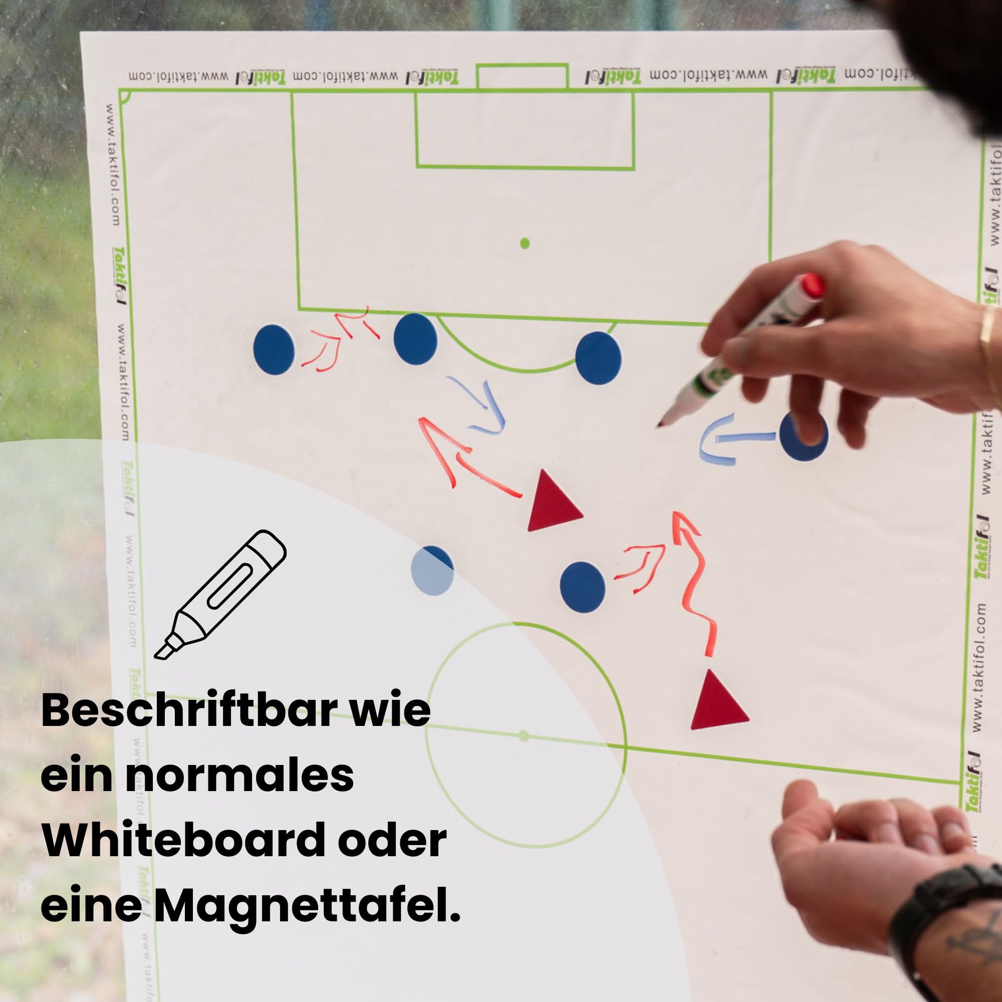 Feuilles Tactiques Football – Rouleau de 25 Feuilles 60 × 80 cm – électrostatiques, effaçables, réutilisables