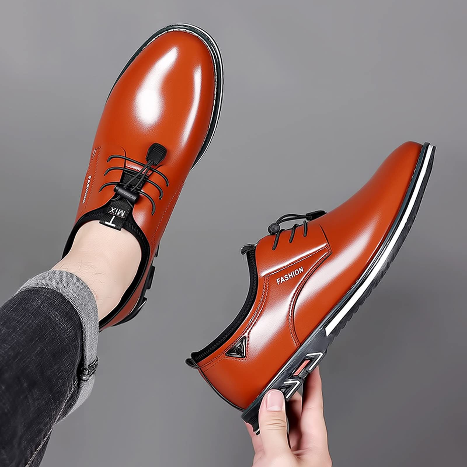 Generisch Lederschuhe Herren Business Anzugschuhe Schwarz Bequem