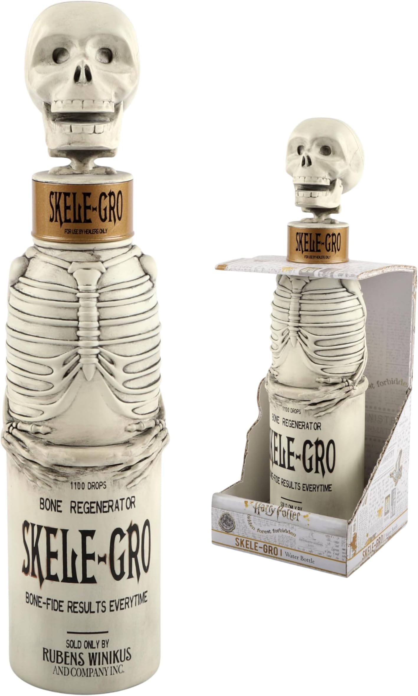Skele-Gro Water Bottle | Wizarding World Official Harry Potter Collectables, Toys and Gifts , 2.56 x 2.56 x 9.84 inches