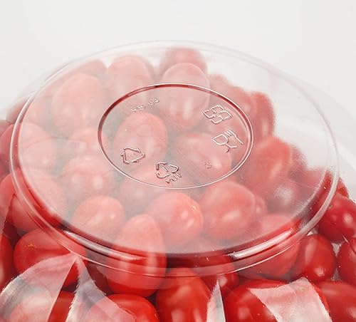 Vista 18 de Golden Apple, 50 juegos de cuencos desechables de plástico para servir rosas con tapas, recipientes grandes de plástico transparente desechables