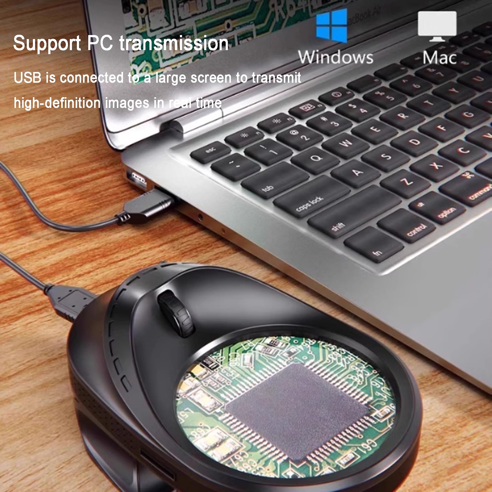 Microscopio Digitale per Monete, Ingrandimento 200x, con Schermo HD da 2,8 Pollici, Illuminazione a LED, Memoria da 32 GB, Supporto per Registrazione Foto/Video, Collegamento al PC