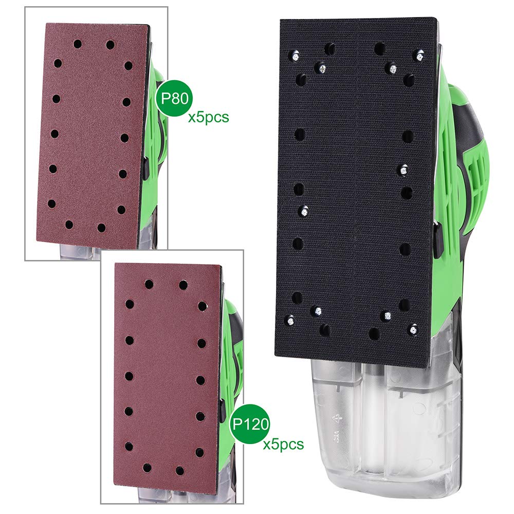Bakaji Levigatrice Mouse Orbitale Potenza 300W Velocità Regolabile 6000-12000 rpm Aspiratore Integrato e Vaschetta di Raccolta Polvere Base Nastro 23 x 11 cm con 10 Fogli Abrasivi Inclusi