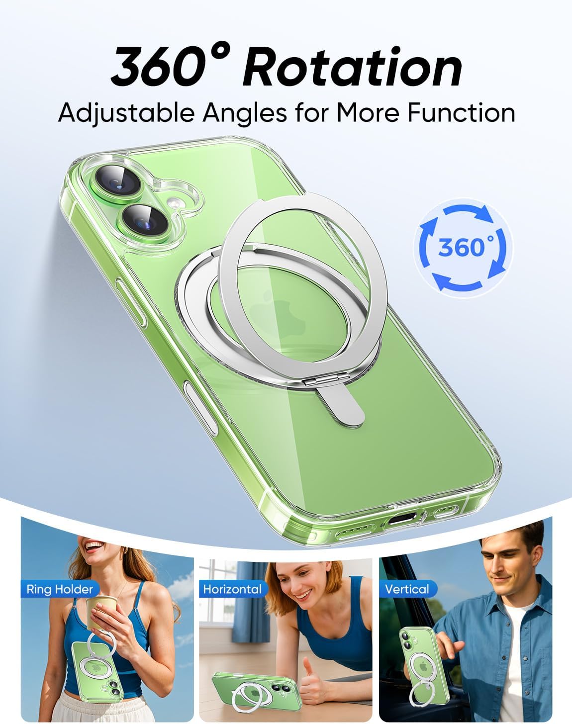 MAGIC JOHN for iPhone 17 Case [Camera Control Button] [Compatible with MagSafe] Scratch-Resistant Cover, Military-Grade Shockproof, Magnetic Phone Case for iPhone 17, Clear thumbnail