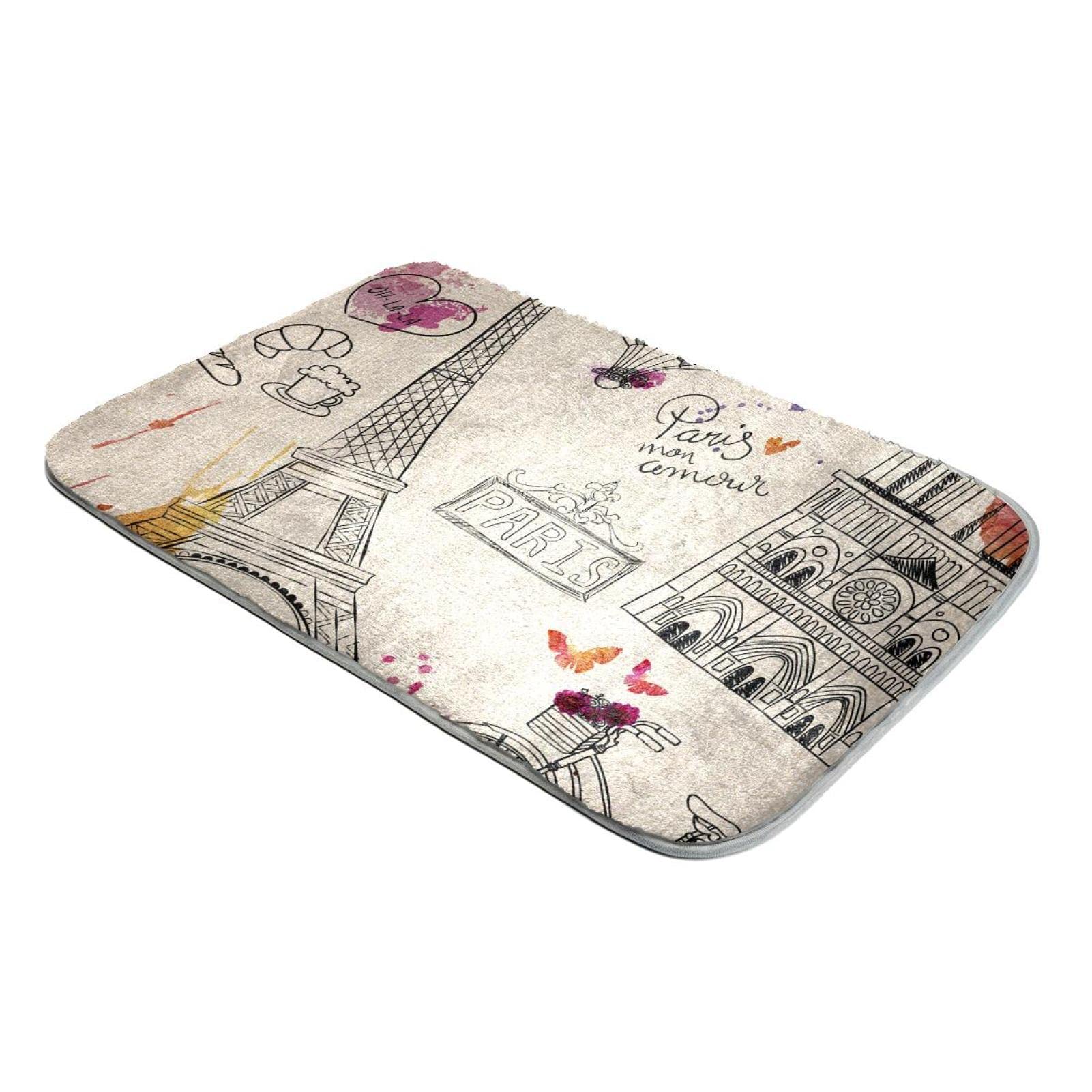 Tapis Eiffel Paris en fausse fourrure blanche ultra douce pour salon