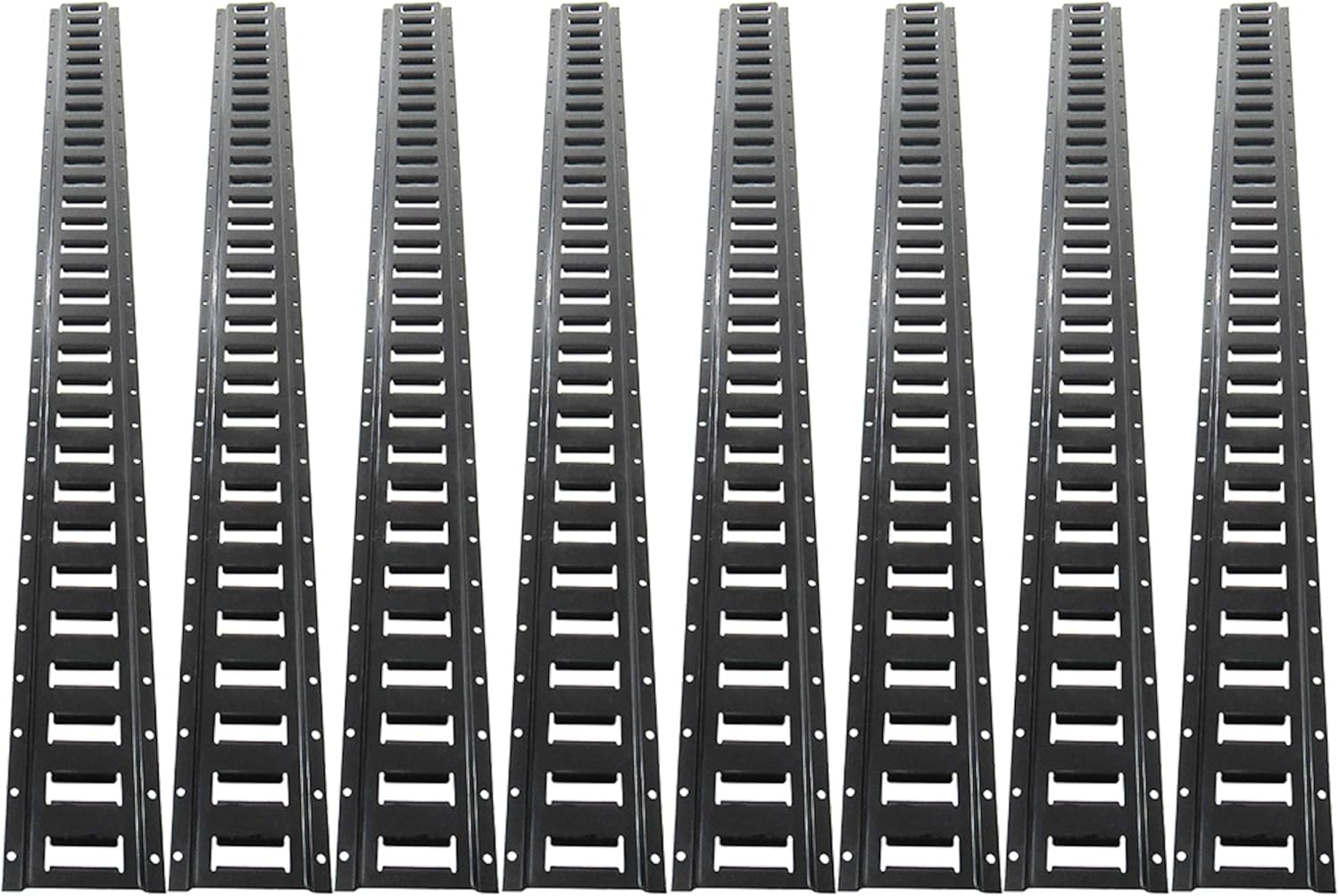 Pit Posse 11015BK-8 - Riel de amarre de pista E de 5 pies, rieles horizontales de acero - Fabricado en Estados Unidos - eTrack ajustable negro con