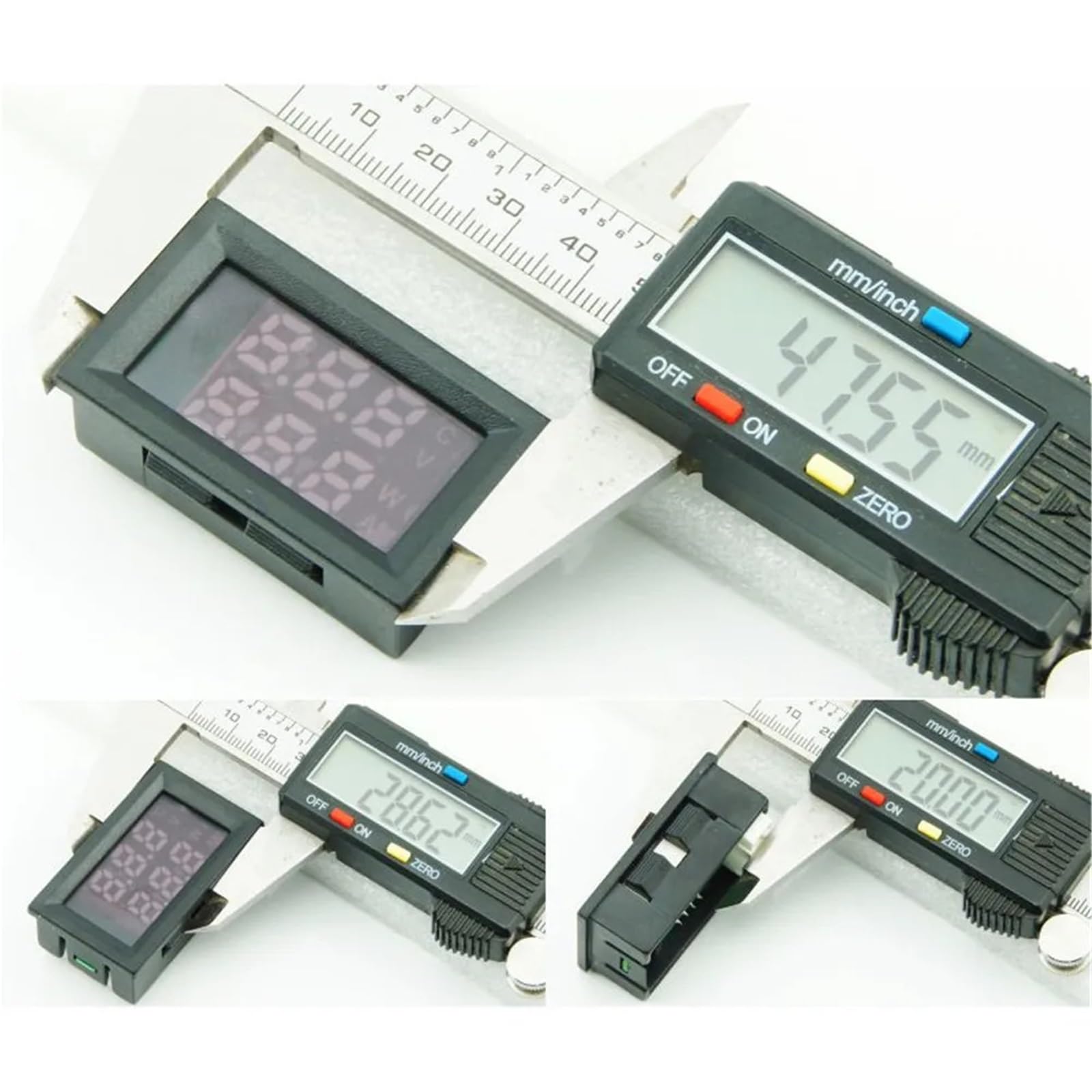 1 szt. 4 V-30 V Mini LED Dual Display Digital Czujnik temperatury W/NTC wodoszczelna metalowa sonda tester temperatury do wnętrz (niebiesko-zielony pierścień)