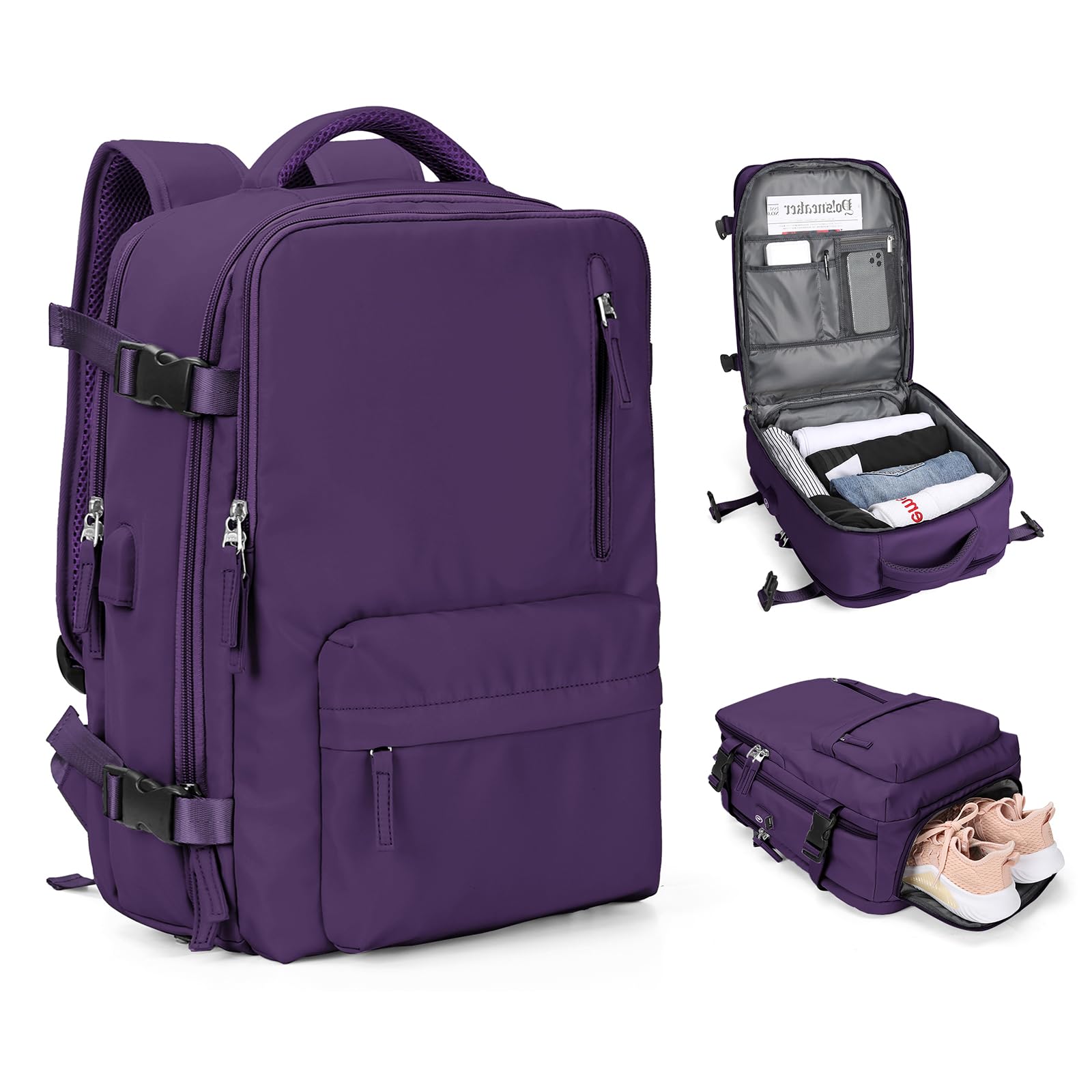 SZLX Borse da Cabina per Easyjet 45x36x20 Zaino da Viaggio Donna Ryanair 40x20x25 Bagaglio a Mano con porta usb zaino da viaggio aereo bagaglio a mano zaino per laptop Casual Daypack