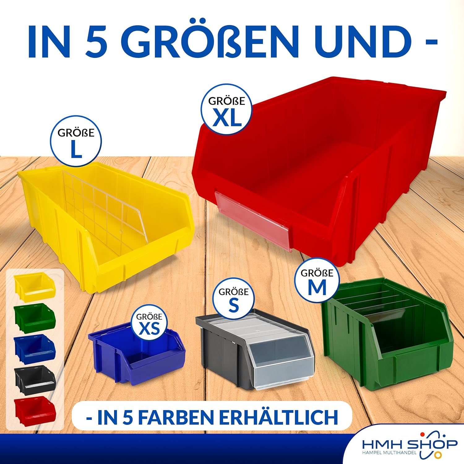 HMH Stapelboxen XL 489x304x185mm Sichtlagerboxen ROT Aufbewahrung