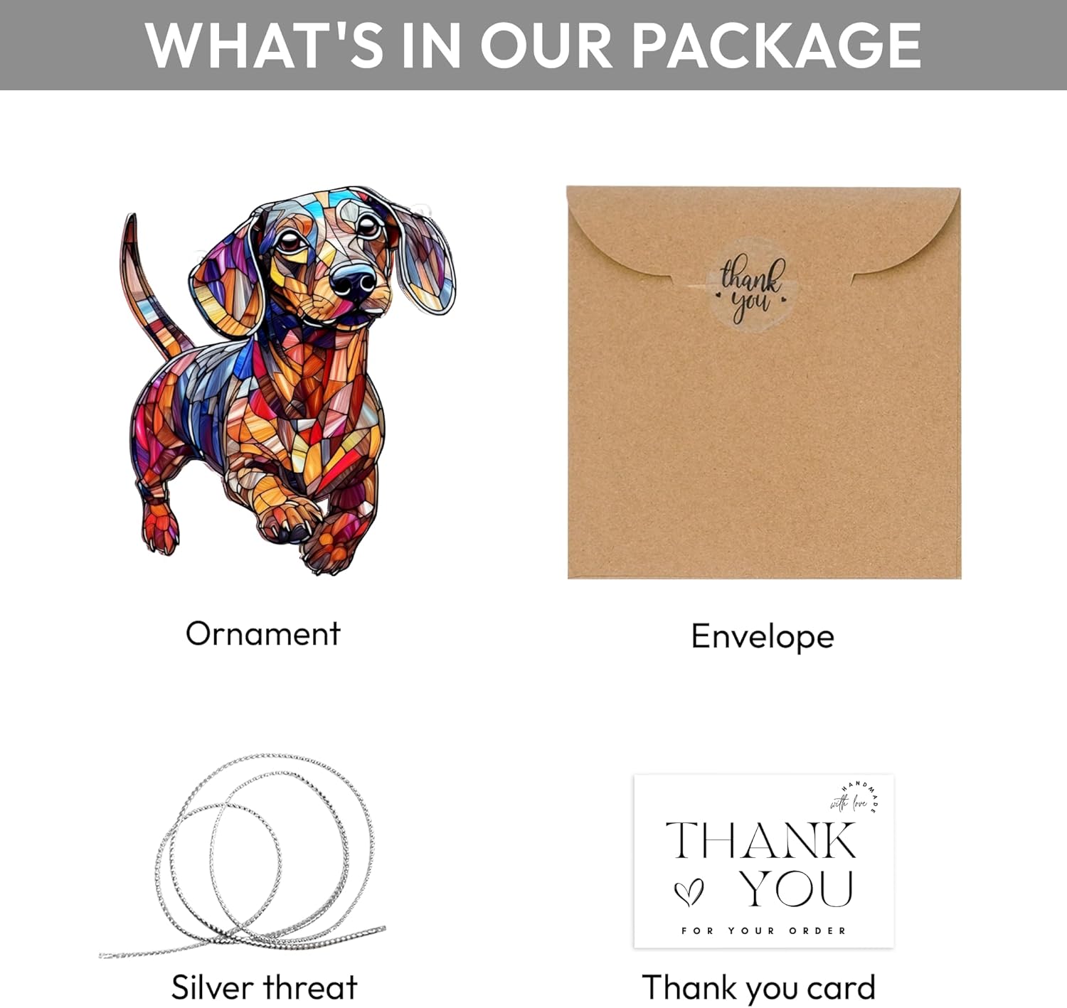 Colorful Dogs Acrylic Suncatcher Ornament for Window Decor, Acrylic Suncatcher Window Hanging Decor, Dog Lovers Gifts for Women, Dogs Christmas Ornaments for Tree Hanging (Dachshund) - Image 8