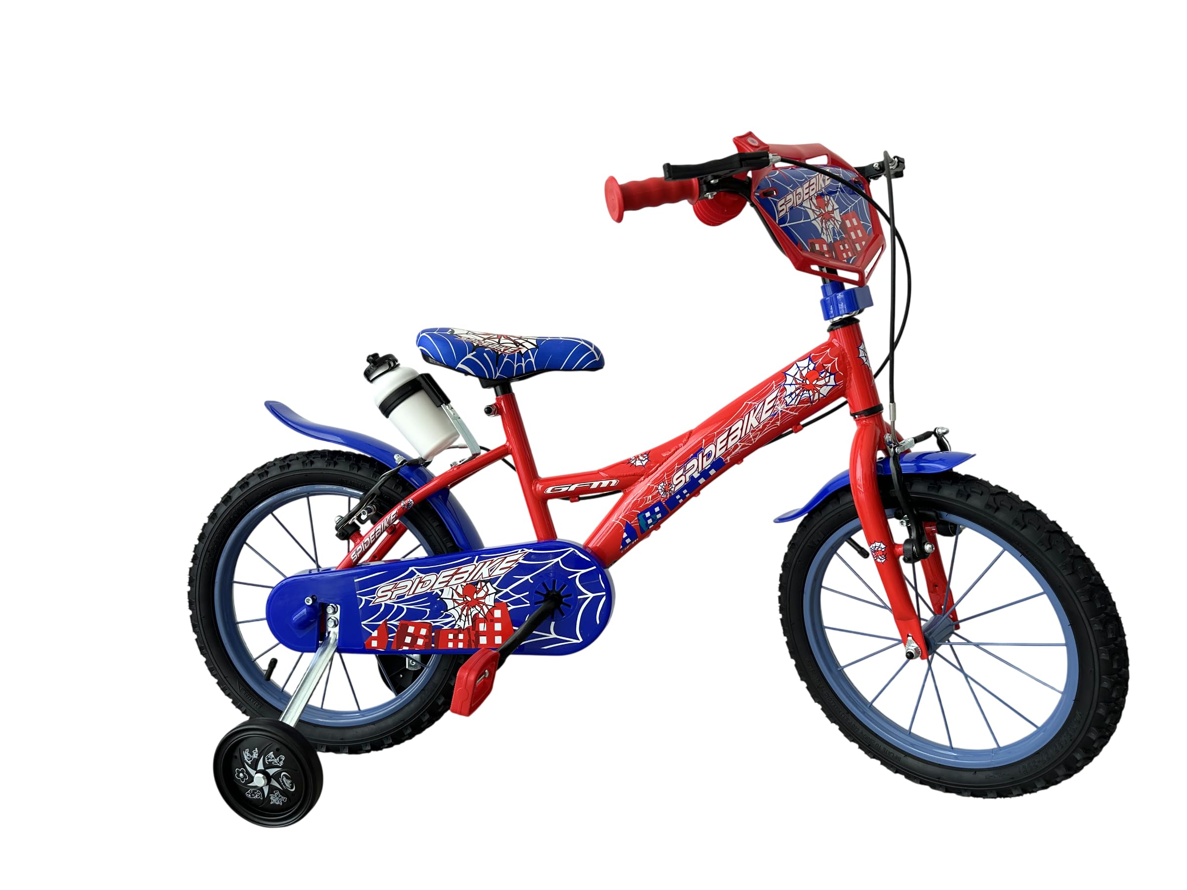 Bicicletta bambini Spidebike Rosso 16 pollici con stabilizzatori | Da 4 a 6 anni, 105 - 120 cm