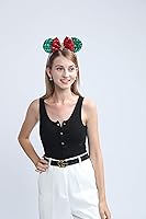 Vista 208 de FANYITY Orejas de ratón, diadema de lentejuelas con orejas de ratón para niños, niñas y mujeres (MN)