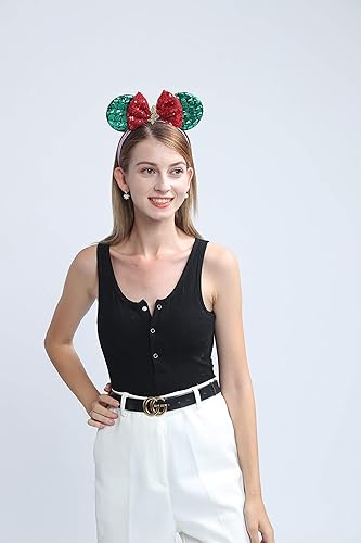 Miniatura 196 de FANYITY Orejas de ratón, diadema de orejas de ratón con lentejuelas para niñas y mujeres (HHD) Hhd,BD,Bf,Cumpleaños oso rosa,Negro,Orejas de gato