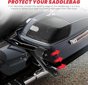 Saddlebag Guard Crash Bar for Harley Street Glide Road Glide Road King Electra Ultra Limited, 2014-2026 Tip-Over Protection Bracket with Support Rails, Heavy Gauge Steel
