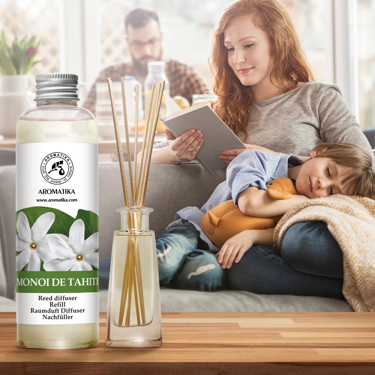 Recharge Diffuseur Roseaux Monoï De Tahiti 200ml - Parfum Ambiance Exotique Et Longue Durée