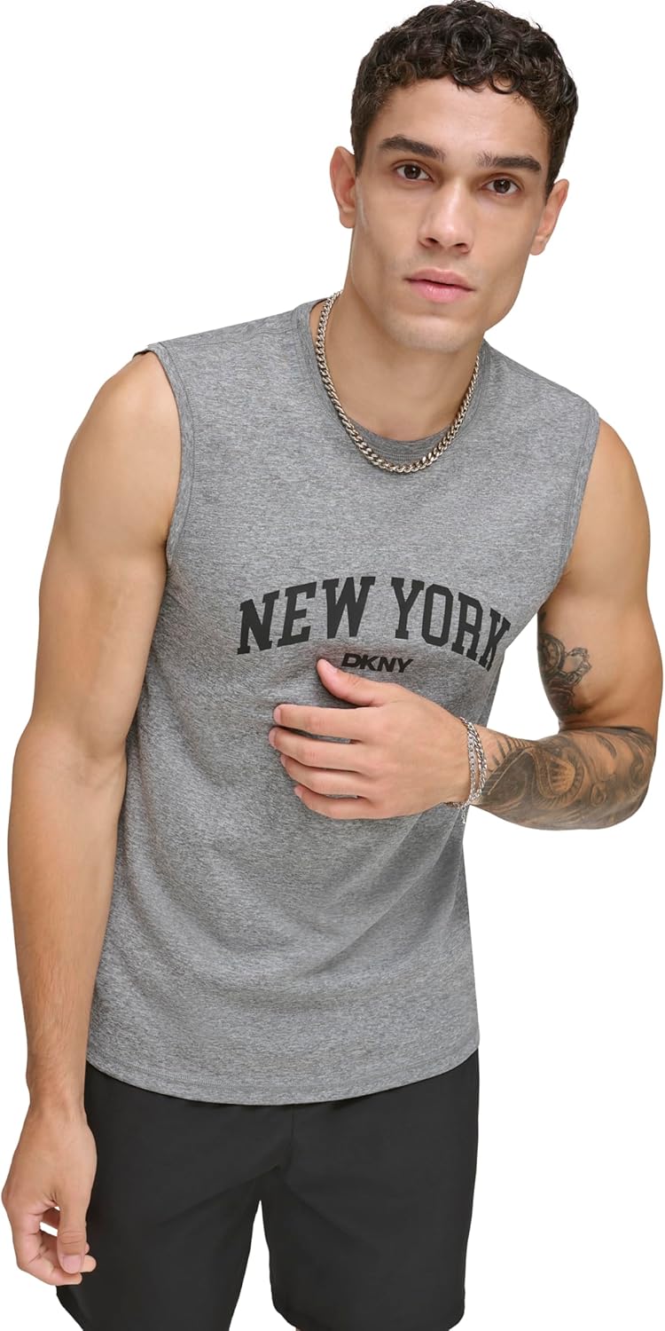 DKNY Mens Sleeveless Quick Dry 40+ Protection UPF Active Top