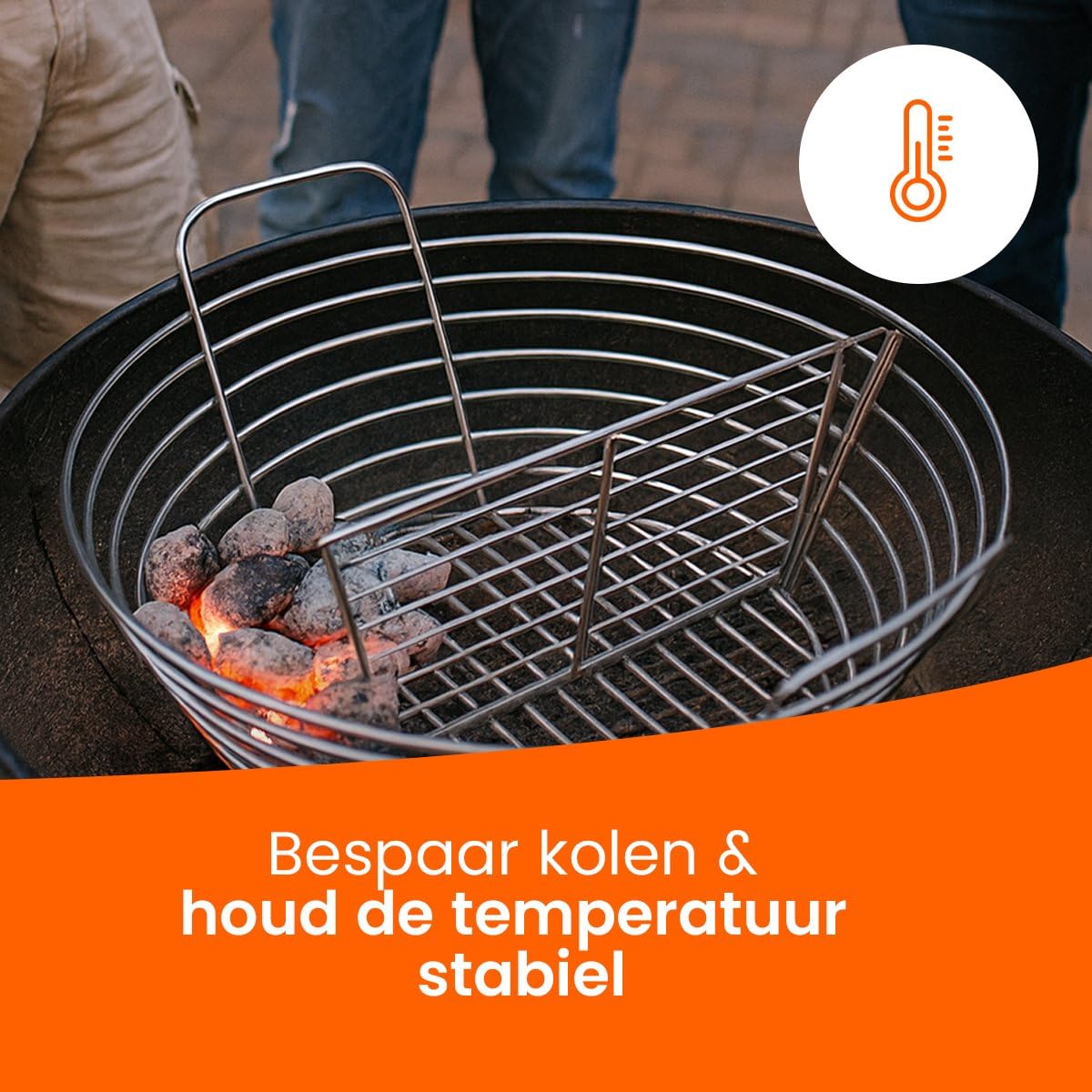 Panier à charbon pour Kamado 21-24 pouces Porte-briquettes BBQ