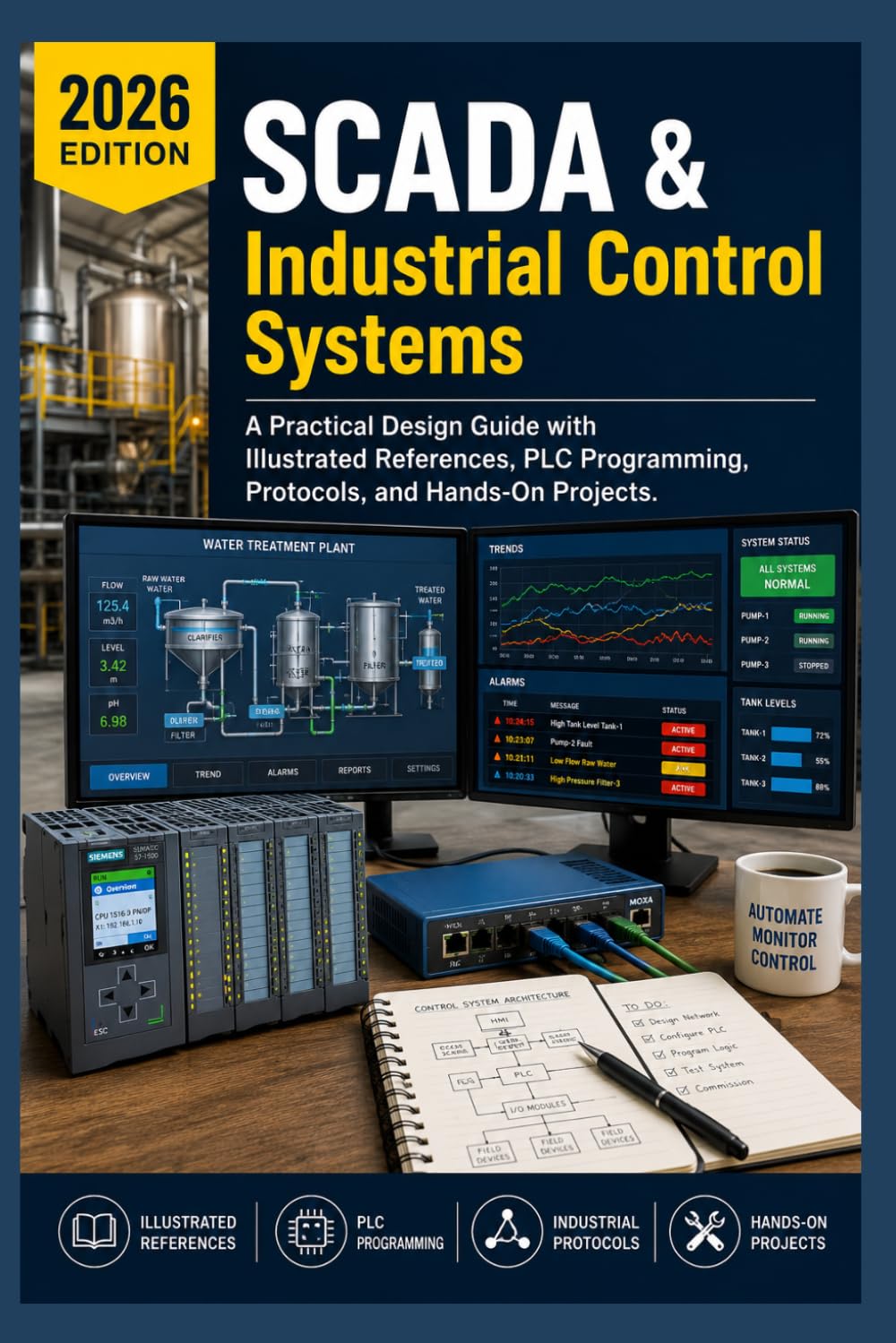 SCADA & Industrial Control Systems: A Practical Design Guide with Illustrated References, PLC Programming, Protocols, and Hands-On Projects