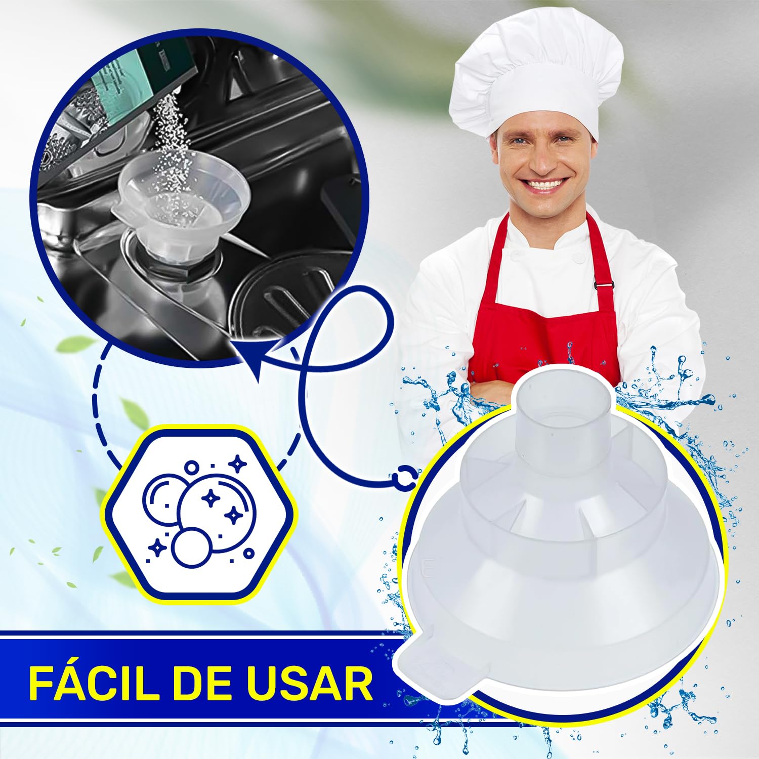 Embudo de Sal para Lavavajillas 14004429501/6 para Aeg para Electrolux | para Juno para Zanussi - Garantía de 10 Años - MONTERAL