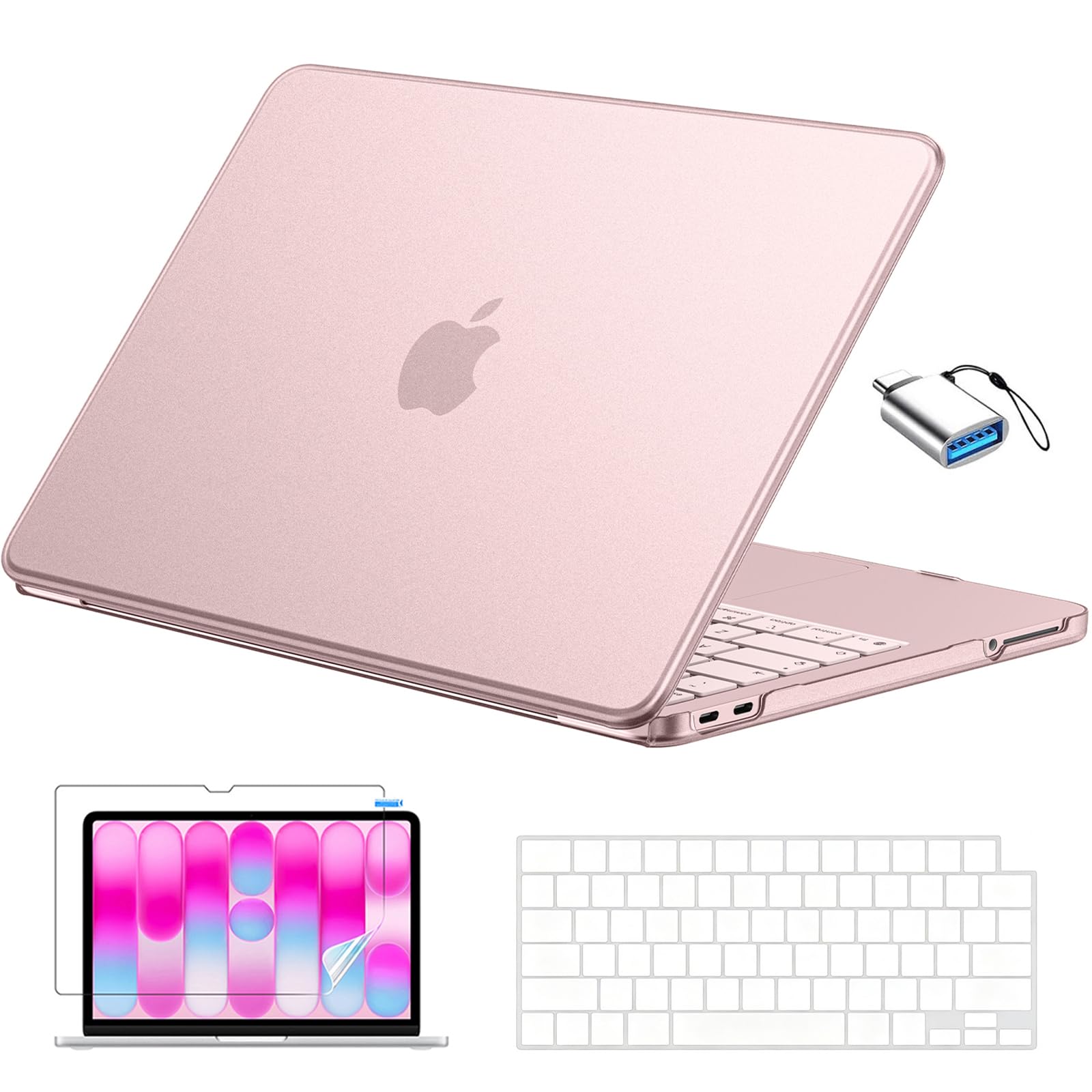 EooCoo for MacBook Neo Case 13 inch 2026, Scratch Resistant, Original Blush | 4 in 1 Kit, Durable, Easy Snap-On, Stays New, Model A3404 (A18 Pro Chip)