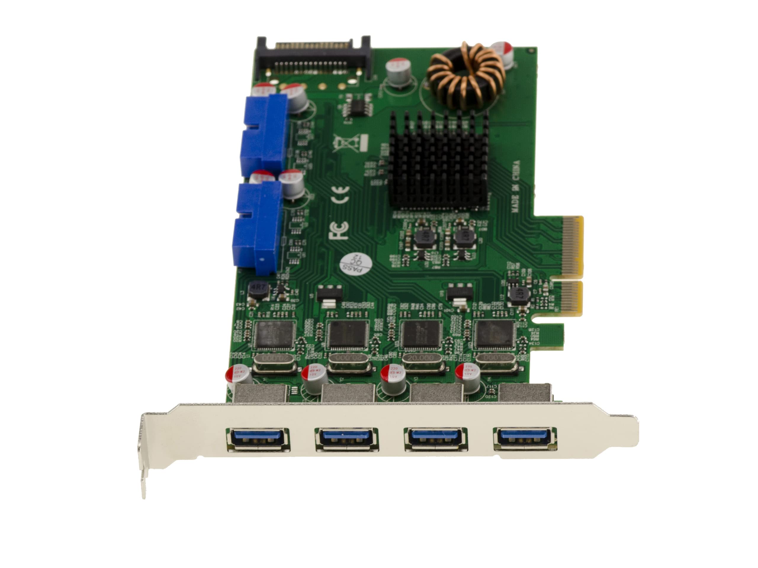 KALEA-INFORMATIQUE PCIe USB 3.0 8-Port 5G Controller-Karte: 4 Typ A und 2 USB3 19-Punkt-Steckverbinder 20Gbps Bandbreite für KIs, Kameras...
