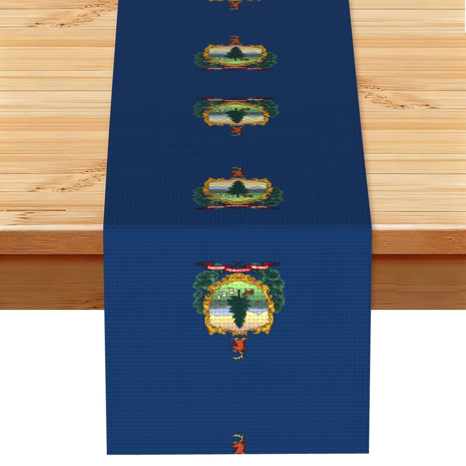 Vermont State Flag Linen Feel Table Runner Wedding Party Home Decoration