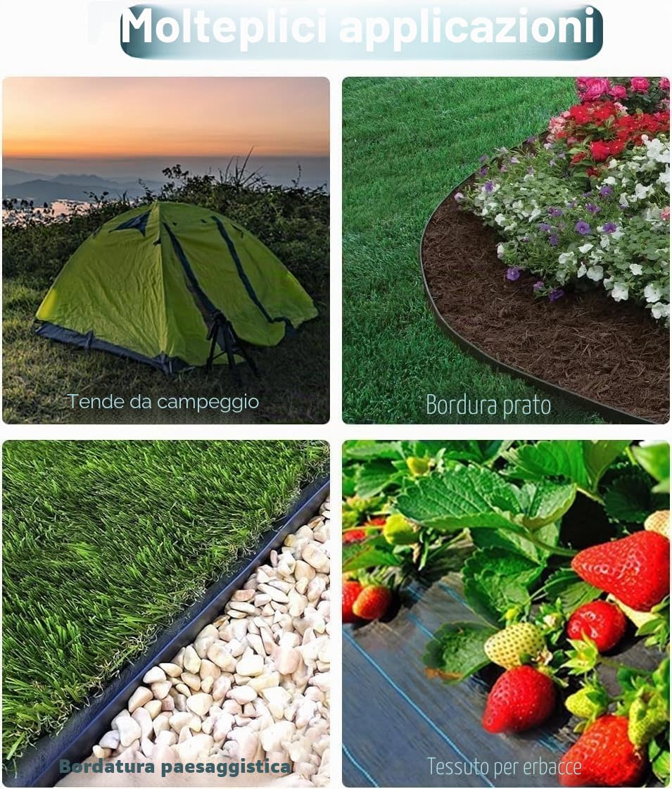 LATERN 100 Pezzi Picchetti in Plastica per Bordatura Paesaggistica, 20CM Spuntoni a Spirale Chiodi di Ancoraggio Paesaggistici Picchetti per Tende per Barriera Anti-Erbacce Giardino Bordatura Vialett