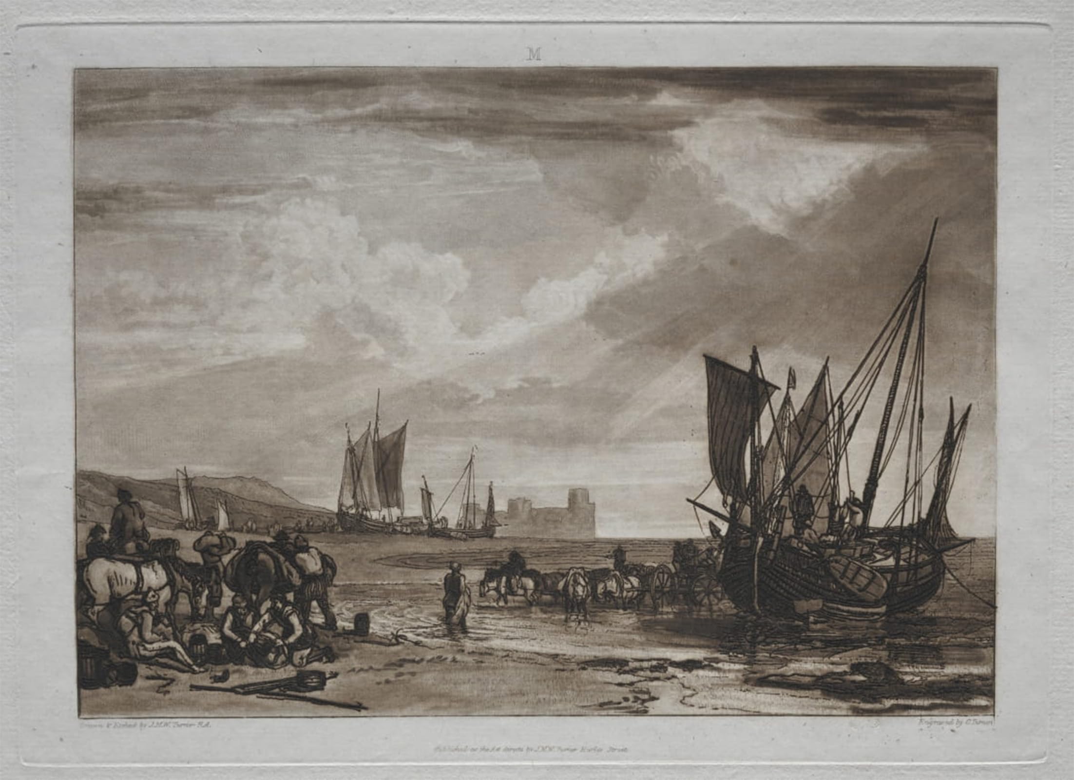 SERENDIPITP Vintage Picture Print on Canvas Wall Art Poster Vessels Unloading by Mallord William Turner Artwork Print Poster for Wall Decor 60x90cm