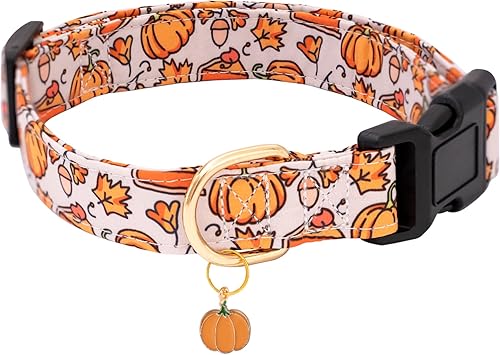 Miniatura 7 de Faygarsle Collar de algodón para perros de diseño de flores lindas para hembras pequeñas, medianas y grandes con dijes de flores moradas, M