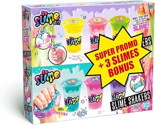 C Toys - So Slime – Packung mit 6 Slime-Shakern für Kinder ab 6 Jahren – Manuelle Aktivität – Geschenkidee zum Erstellen von 6 DIY Slimes – 3 gekaufte 3 gratis – SSC 311