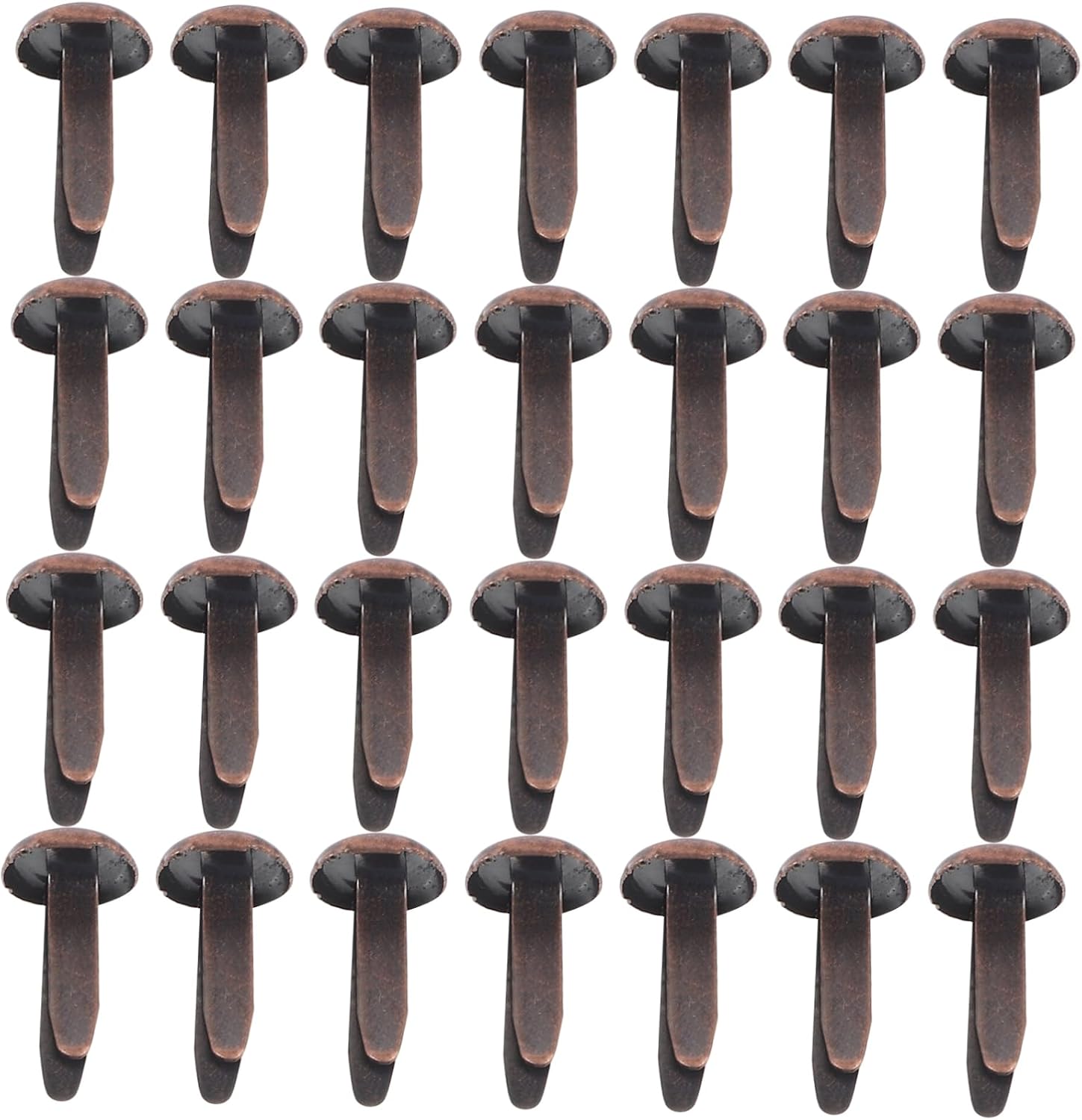 50 Pcs Metal Brads for Paper Crafts, Brown Scrapbook Fasteners