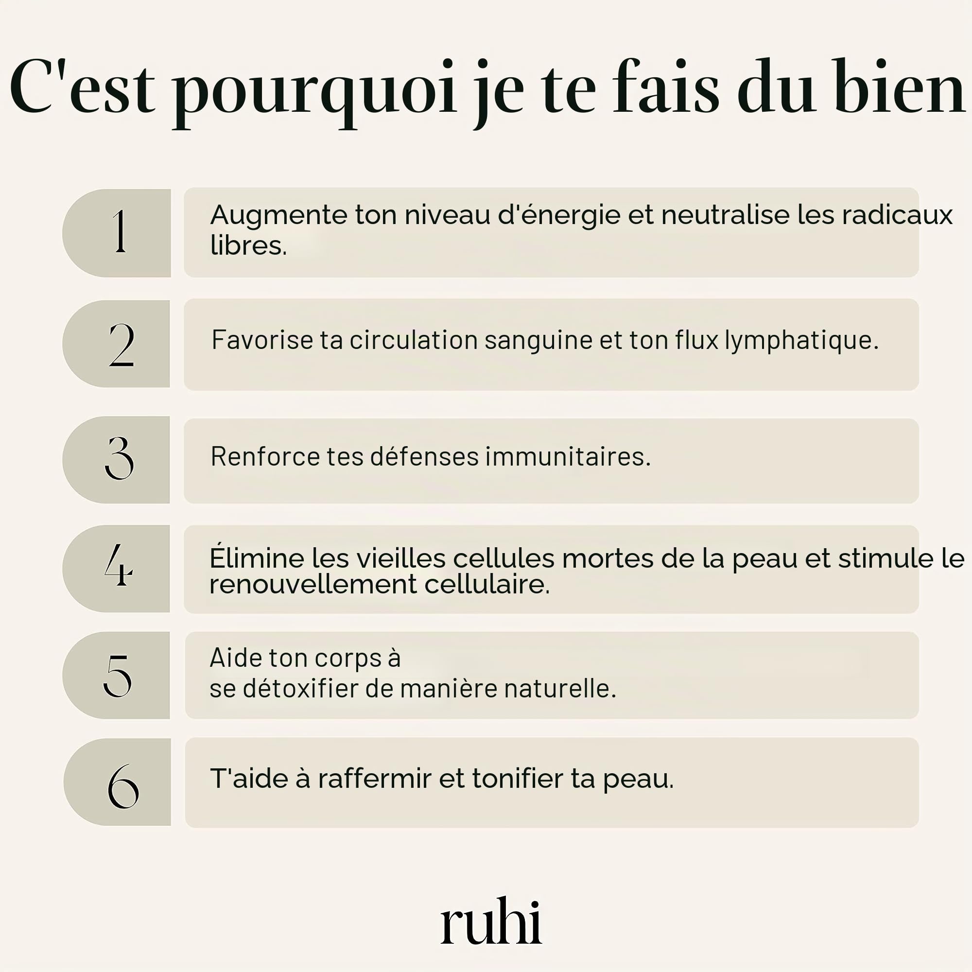 Rui Brosse ionique en cuivre pour brossage à sec et massage