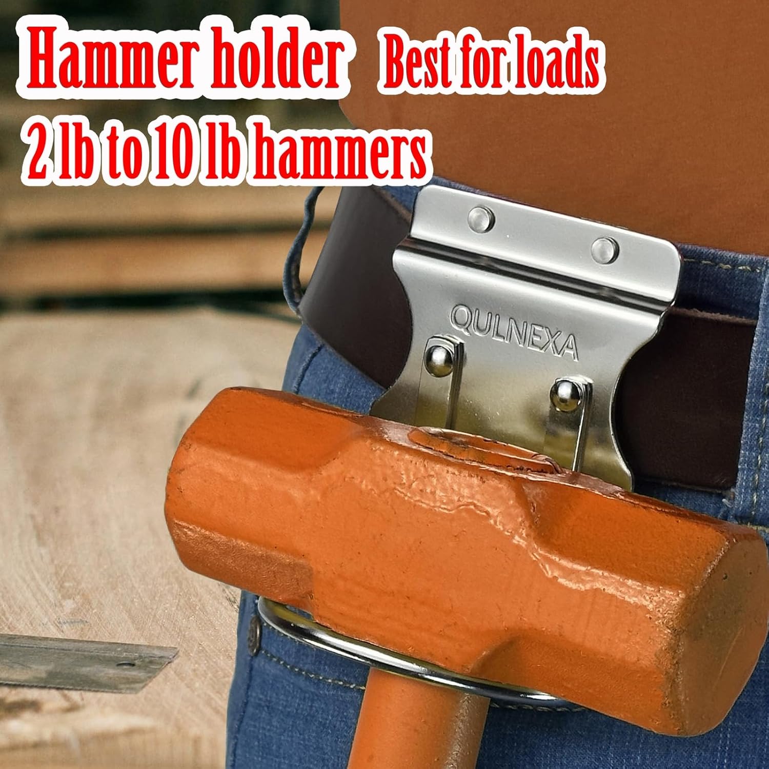 Hammer Holder, Drill Holster, Stainless Steel Hammer Holster,Hammer Holder for Tool Belt（2.6inches Hammer Loop）