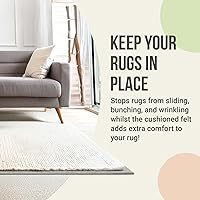 Vista 2 de Almohadilla antideslizante de alta calidad para alfombra de 5 x 8 pies, agarre acolchado de 1/4 de pulgada de grosor para suelos de madera dura